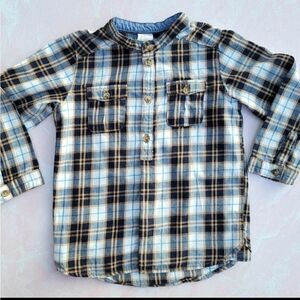 H&M 1.5-2t flannel plaid log sleeve shirt collared
